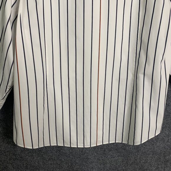 Murano Long Sleeve Slim Fit Button Up Shirt Men Size XL Striped Cotton Blend - Picture 9 of 16